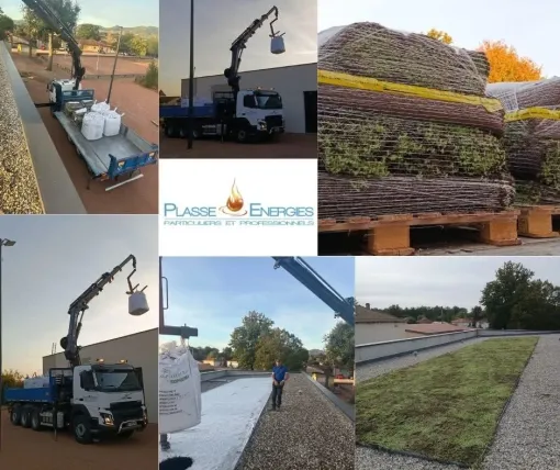 Prestation complète pour cette toiture végétalisée avec Etancoba à Ouches, Renaison, PLASSE ENERGIES